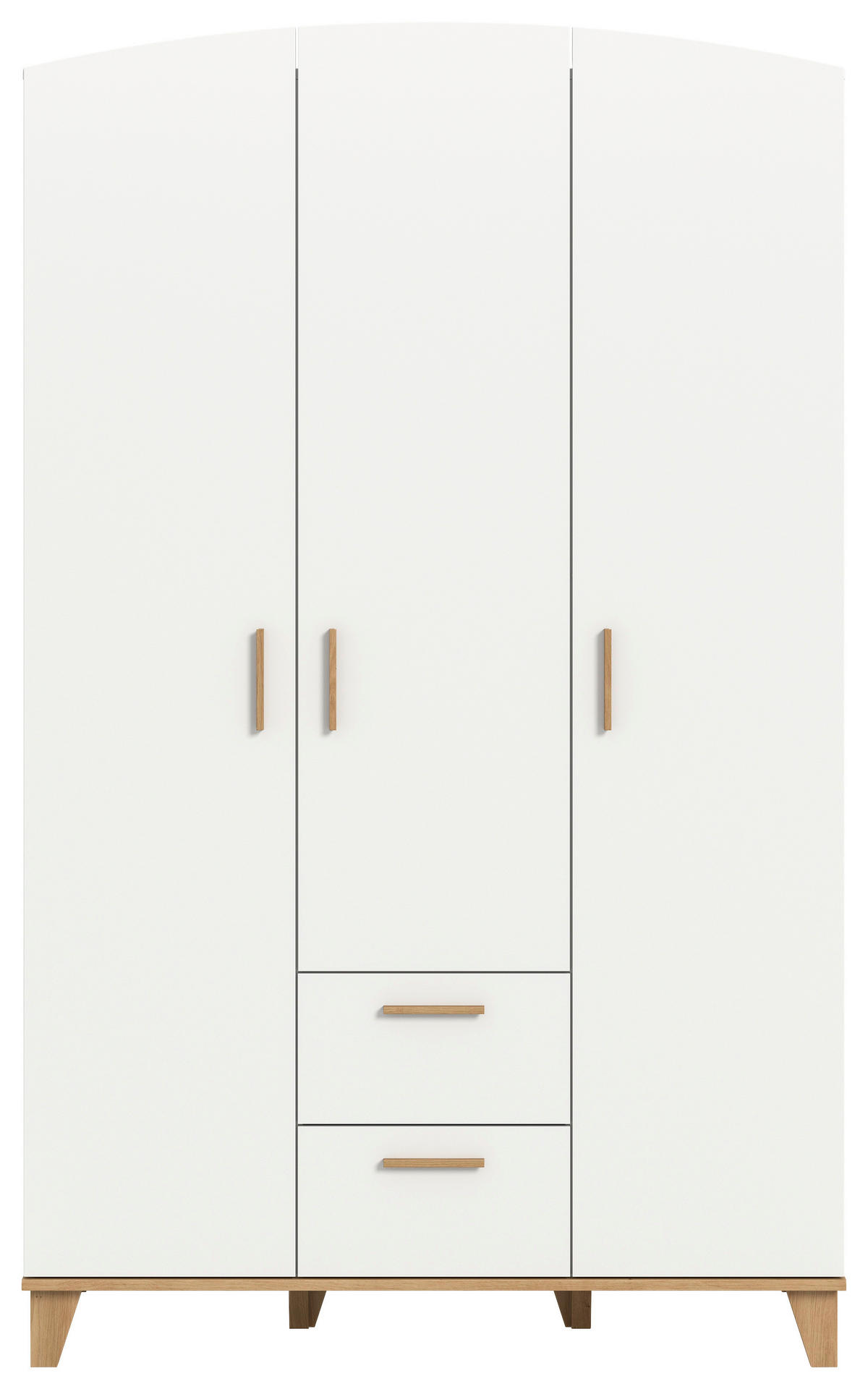 DREHTÜRENSCHRANK 122/198/51 cm,  in Weiß, Eiche Artisan, 3-türig  - Weiß/Eiche Artisan, ROMANTIK / LANDHAUS, Holzwerkstoff/Kunststoff (122/198/51cm) - Livetastic