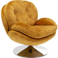 SESSEL in Samt Senfgelb  - Silberfarben/Senfgelb, Design, Textil/Metall (81/84/83cm) - Kare-Design