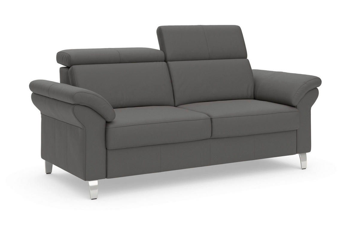 3-SITZER-SOFA ARNGAST E Echtleder Mokka  - Chromfarben/Mokka, Basics, Leder/Metall (186/84/93cm) - Sit & More