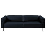 3-SITZER-SOFA in Echtleder Dunkelblau  - Schwarz/Dunkelblau, Design, Leder/Metall (236/67/96cm) - Johann Jakob