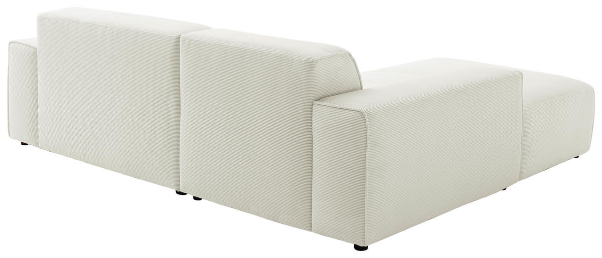 ECKSOFA in Cord Weiss  - Weiss/Schwarz, Design, Kunststoff/Textil (189/230cm) - Pure Home Lifestyle