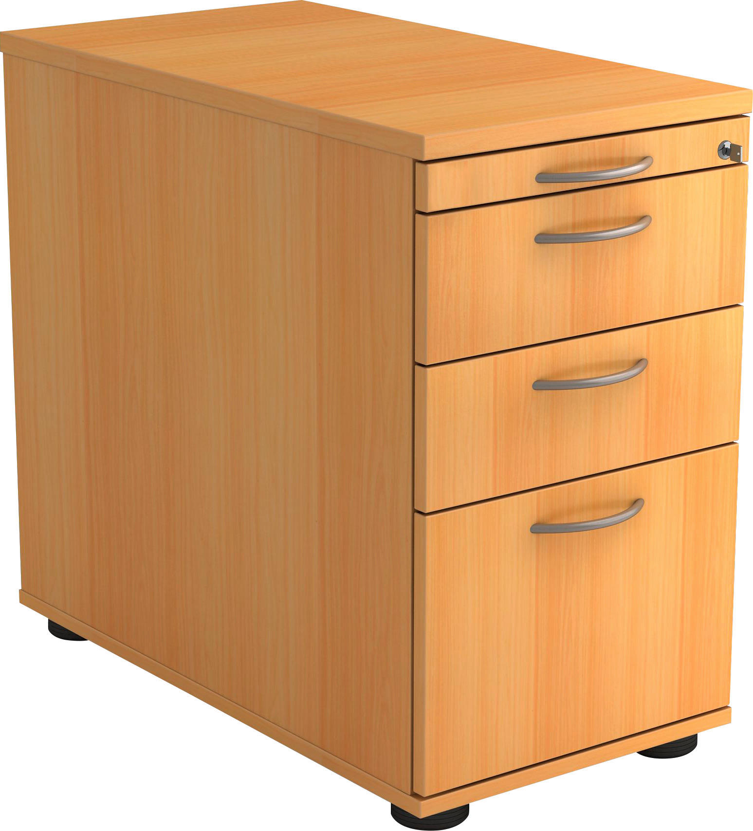 ANSTELLCONTAINER Buchefarben  - Buchefarben/Alufarben, KONVENTIONELL, Holzwerkstoff/Kunststoff (42,8/72-76/80cm) - Venda