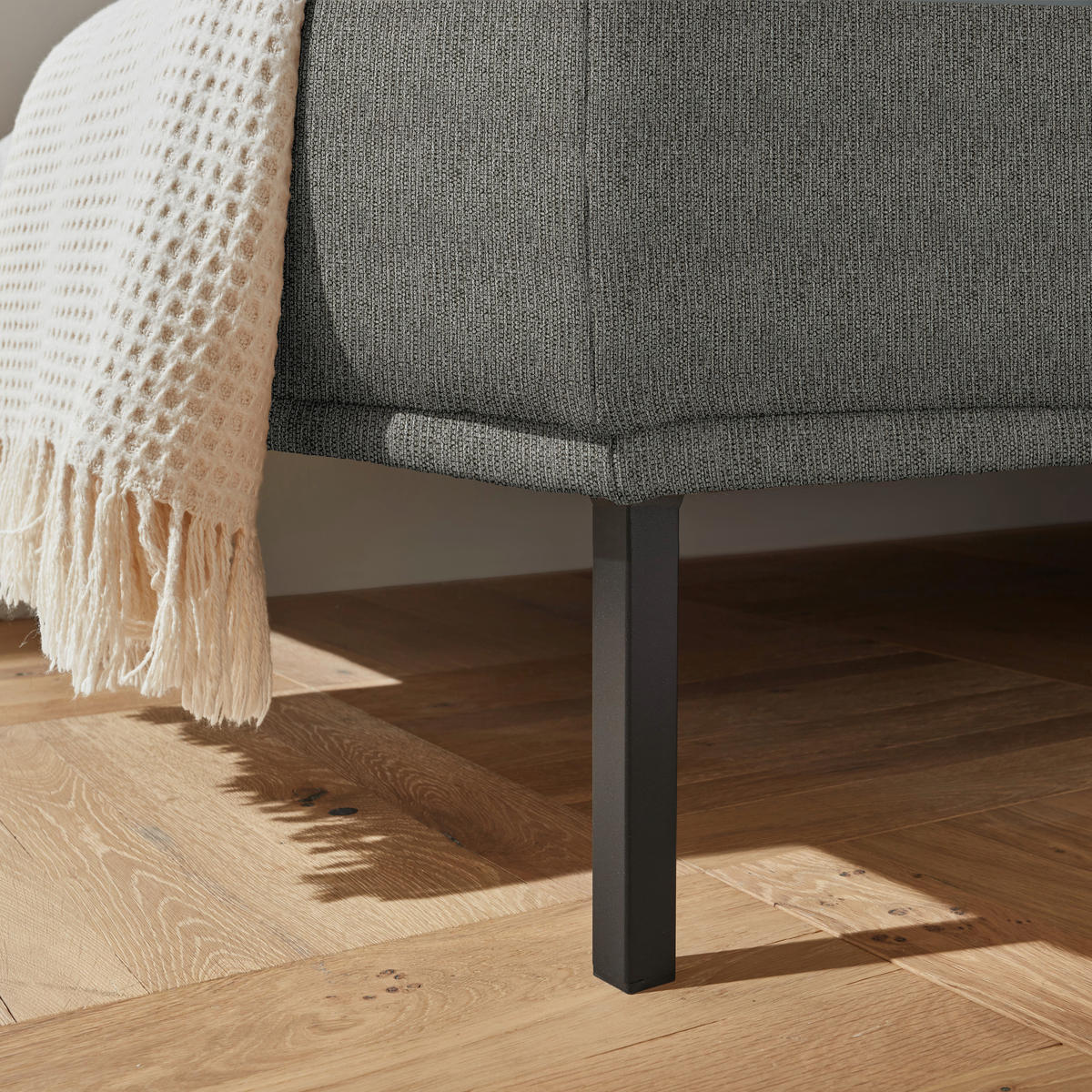 ECKSOFA  in Flachgewebe Graubraun  270/308 cm  - Graubraun/Schwarz, Design, Textil/Metall (270/308cm) - Pure Home Lifestyle