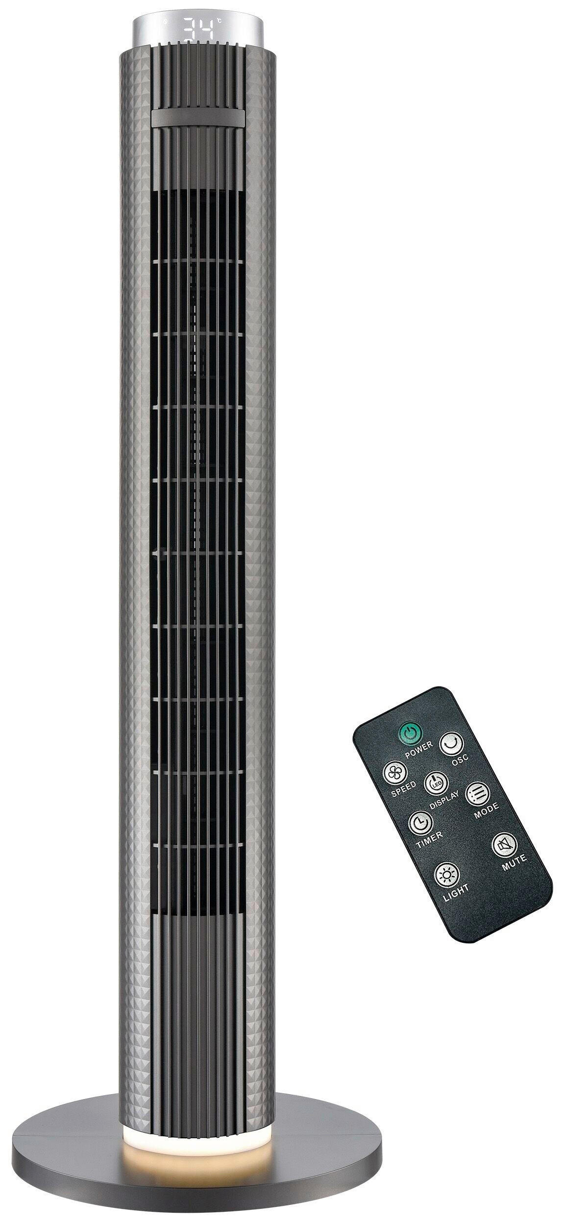 TURMVENTILATOR - Titanfarben, Trend, Kunststoff (31,5/96cm) - Mican