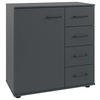 KOMMODE , 81/83/41 cm, 4 Schublade(n)  - Schwarz/Graphitfarben, Konventionell, Holzwerkstoff/Kunststoff (81/83/41cm) - Carryhome