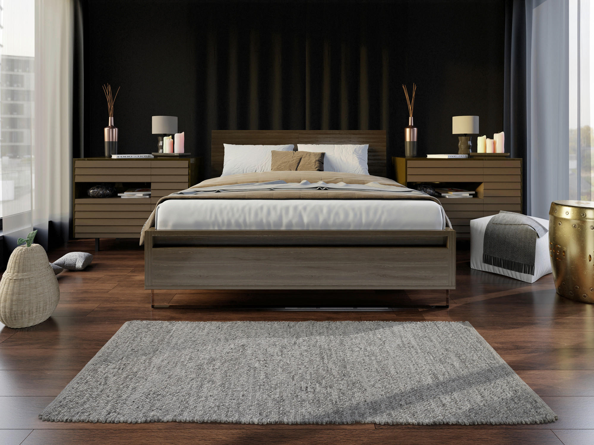 HANDWEBTEPPICH 80/250 cm Helsinki  - Graubraun, Basics, Textil (80/250cm) - Linea Natura
