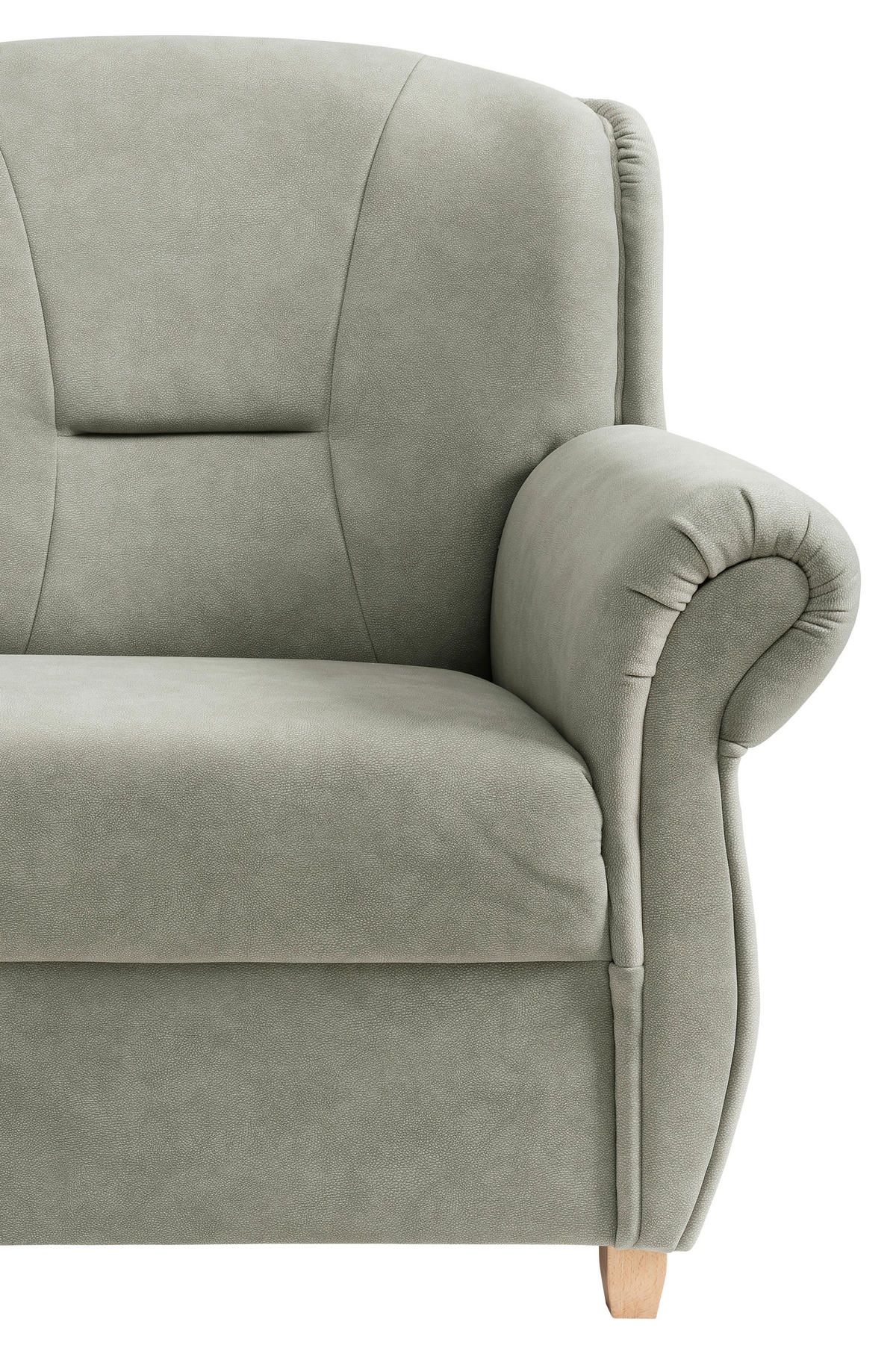 3-SITZER-SOFA Mikrofaser Grün  - Wildeiche/Grün, Konventionell, Holz/Textil (220/98/90cm) - Livetastic