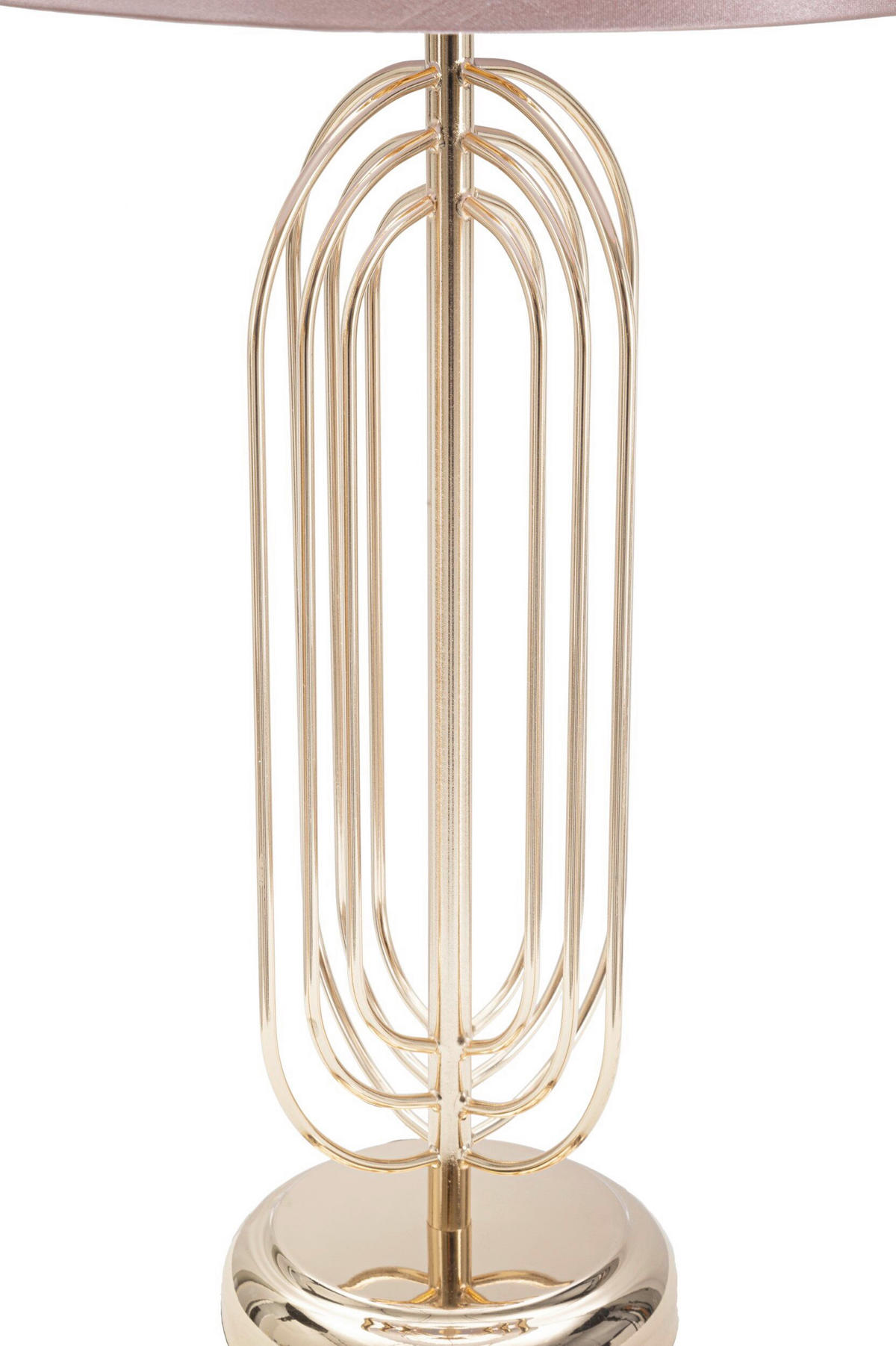 TISCHLEUCHTE 28/55 cm  - Pink/Goldfarben, Trend, Kunststoff/Textil (28/55cm) - Mauro Ferretti