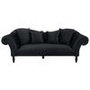 3-SITZER-SOFA in Velours Anthrazit  - Anthrazit/Schwarz, Design, Holz/Textil (242/91/104cm) - MID.YOU