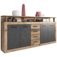 SIDEBOARD  in 190/96/32 cm  - Eichefarben/Anthrazit, Design, Holzwerkstoff/Kunststoff (190/96/32cm) - MID.YOU