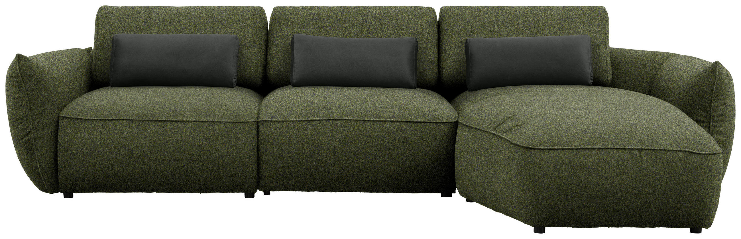 ECKSOFA Chenille Waldgrün  - Waldgrün/Dunkelgrün, Design, Kunststoff/Textil (340/190cm) - Belluti