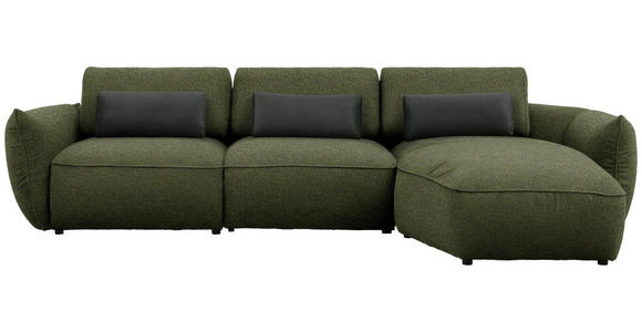ECKSOFA  in Chenille Waldgrün  340/190 cm  - Waldgrün/Dunkelgrün, Design, Kunststoff/Textil (340/190cm) - Belluti