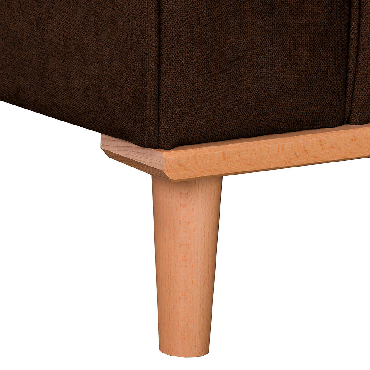 ECKSOFA in Mikrofaser Braun  230/150 cm  - Wengefarben/Braun, Design, Holz/Textil (230/150cm) - Livetastic