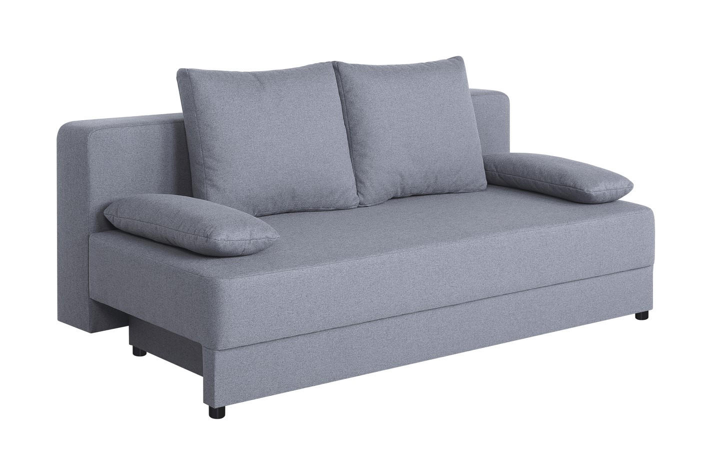 SCHLAFSOFA  mit Rücken echt Webstoff Hellgrau  - Hellgrau/Schwarz, Basics, Kunststoff/Textil (200/90/103cm) - P & B