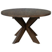 MATBORD 130-310/130/76 cm delar i massivt trä  trä finns i olika trädekorer, utdragbar rund mörkbrun  - mörkbrun, Modern, trä (130-310/130/76cm) - Niels Andersson