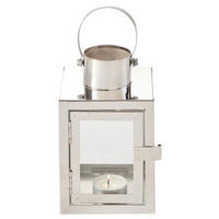 LATERNE - Silberfarben, LIFESTYLE, Glas/Metall (10/15/10cm) - Ambia Home