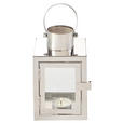 LATERNE - Silberfarben, LIFESTYLE, Glas/Metall (10/15/10cm) - Ambia Home