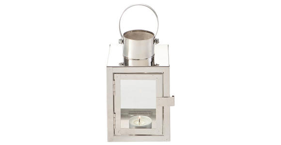 LATERNE - Silberfarben, LIFESTYLE, Glas/Metall (10/15/10cm) - Ambia Home