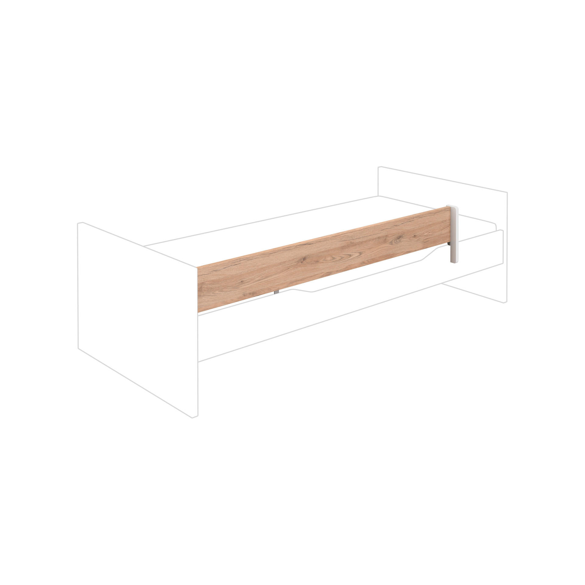 ABSTURZSICHERUNG 156/2,2/18 cm  - Eichefarben, Basics, Holzwerkstoff (156/2,2/18cm) - Paidi