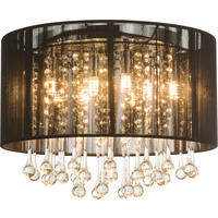 DECKENLEUCHTE 40/29 cm   - Schwarz, LIFESTYLE, Glas/Textil (40/29cm) - Globo