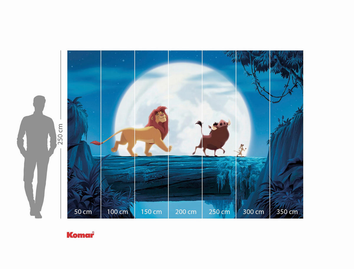 FOTOTAPETE THE LION KING MOON WALK  - Blau, Design, Textil (350/250cm) - Disney