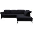 ECKSOFA  in Flachgewebe Graphitfarben  299-313/233 cm  - Schwarz/Graphitfarben, Design, Textil/Metall (299-313/233cm) - Dieter Knoll