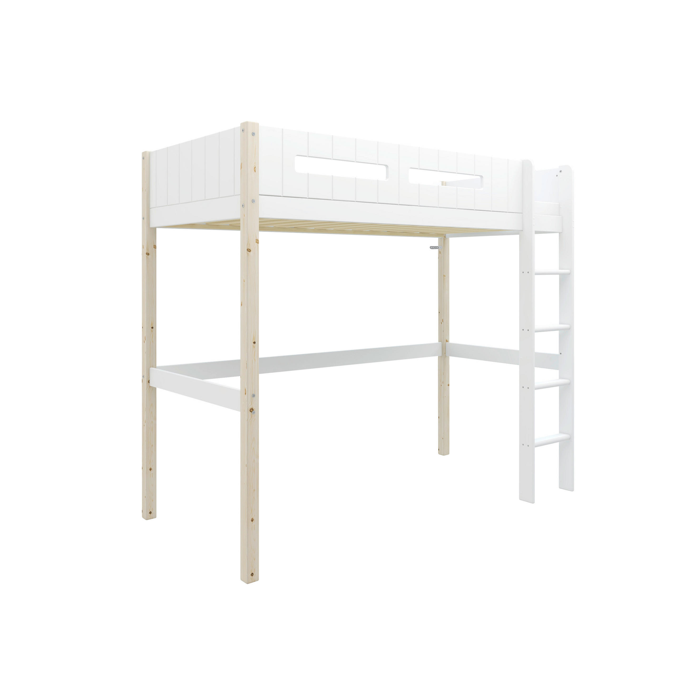 HOCHBETT 90/200 cm,  in Absturzsicherung, Leiter, Rollrost  - Weiß/Kieferfarben, MODERN, Holz (90/200cm) - Chameo