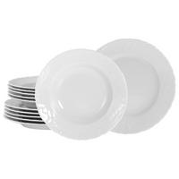 TAFELSERVICE Weiß Rokoko weiss 12-teilig  - Weiß, Basics, Keramik - Creatable