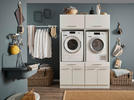 WASCHMASCHINENSCHRANK 67,5/162/67,5 cm  - Silberfarben/Schwarz, Design, Kunststoff/Metall (67,5/162/67,5cm)