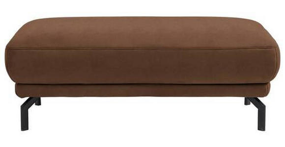 HOCKER in Textil Hellbraun  - Hellbraun/Schwarz, Design, Textil/Metall (127/46/72cm) - Dieter Knoll