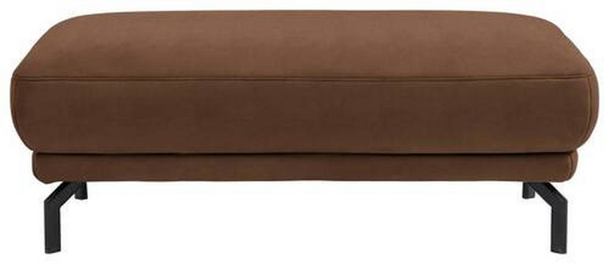 HOCKER in Textil Hellbraun  - Hellbraun/Schwarz, Design, Textil/Metall (127/46/72cm) - Dieter Knoll
