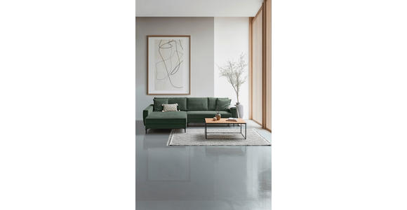 ECKSOFA in Cord Waldgrün 174/283 cm - Waldgrün/Schwarz, Design, Textil/Metall (174/283cm) - Xora