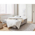 BOXSPRINGSOFA in Flachgewebe Hellgrau  - Chromfarben/Hellgrau, Design, Textil/Metall (200/93/107cm) - Novel