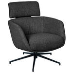 RELAXSESSEL in Metall, Textil Schwarz, Dunkelgrau  - Dunkelgrau/Schwarz, Design, Textil/Metall (73/86/83cm) - Dieter Knoll