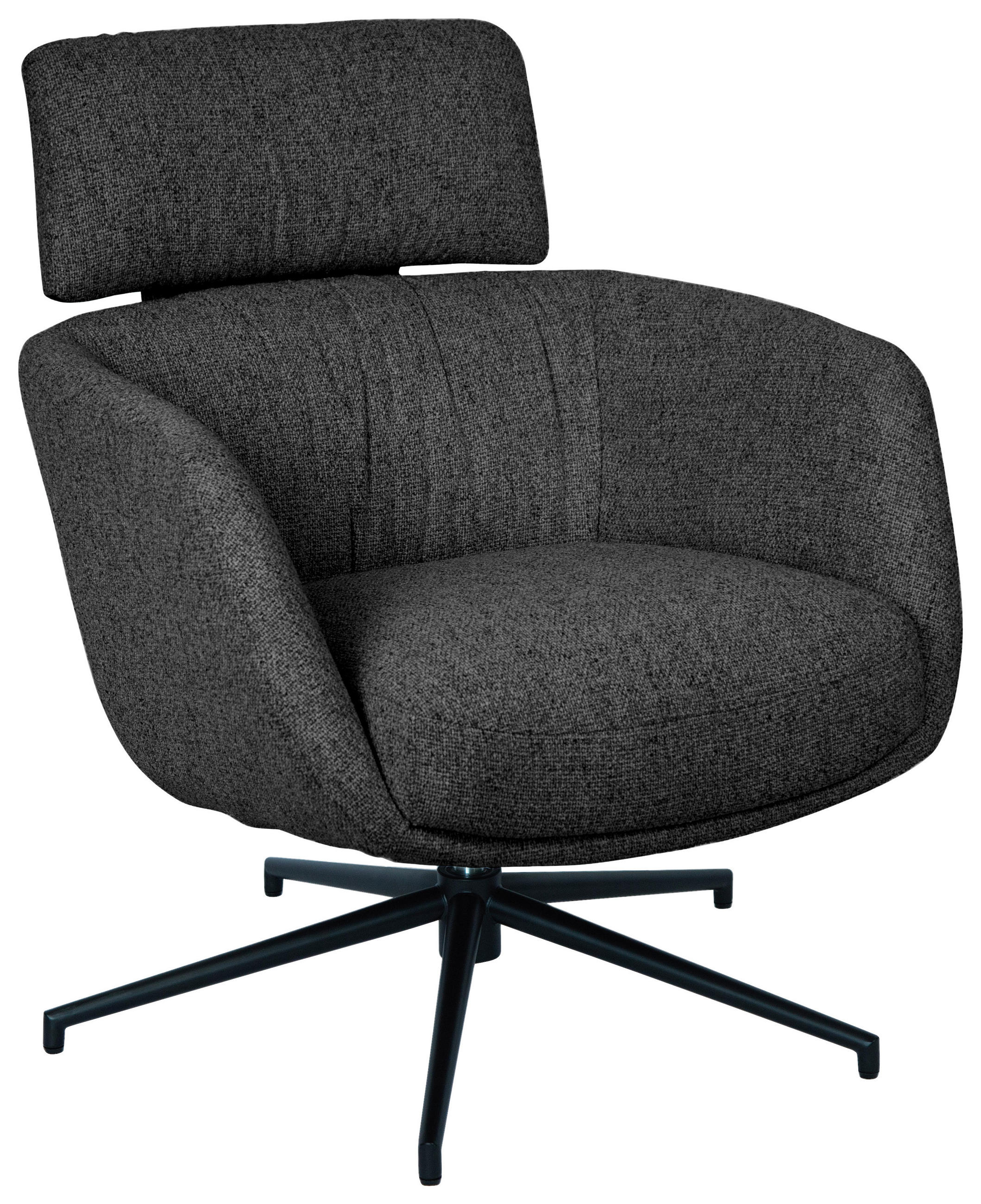 E-shop Dieter Knoll RELAXAČNÉ KRESLO, kov, textil, čierna, tmavosivá