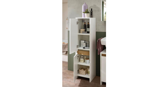 MIDISCHRANK 32,6/125,1/32,2 cm - Eichefarben/Weiß, KONVENTIONELL, Holzwerkstoff (32,6/125,1/32,2cm) - Xora