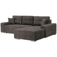 ECKSOFA in Webstoff Braun  - Silberfarben/Braun, Design, Kunststoff/Textil (280/194cm) - Carryhome