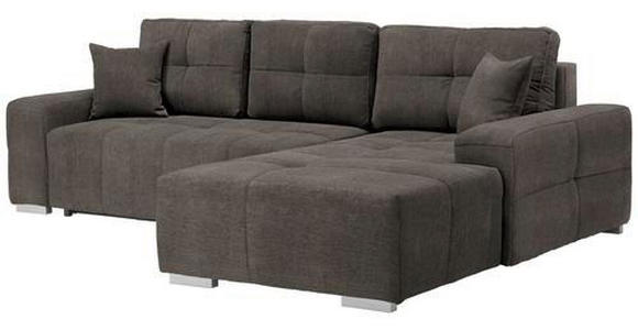 ECKSOFA in Webstoff Braun  - Silberfarben/Braun, Design, Kunststoff/Textil (280/194cm) - Carryhome