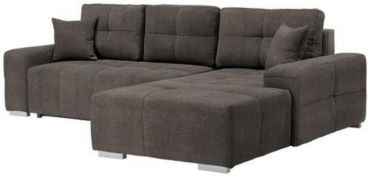 KUTNA GARNITURA tekstil  smeđa   - srebrne boje/smeđa, Design, tekstil/plastika (280/194cm) - Carryhome