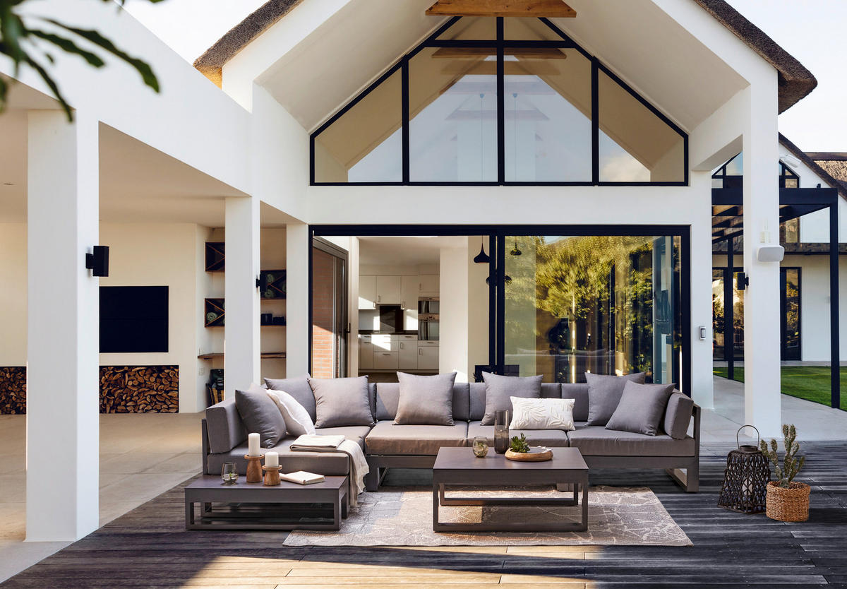 LOUNGETISCH  - Dunkelgrau, Design, Glas/Metall (90/90/37cm) - Amatio