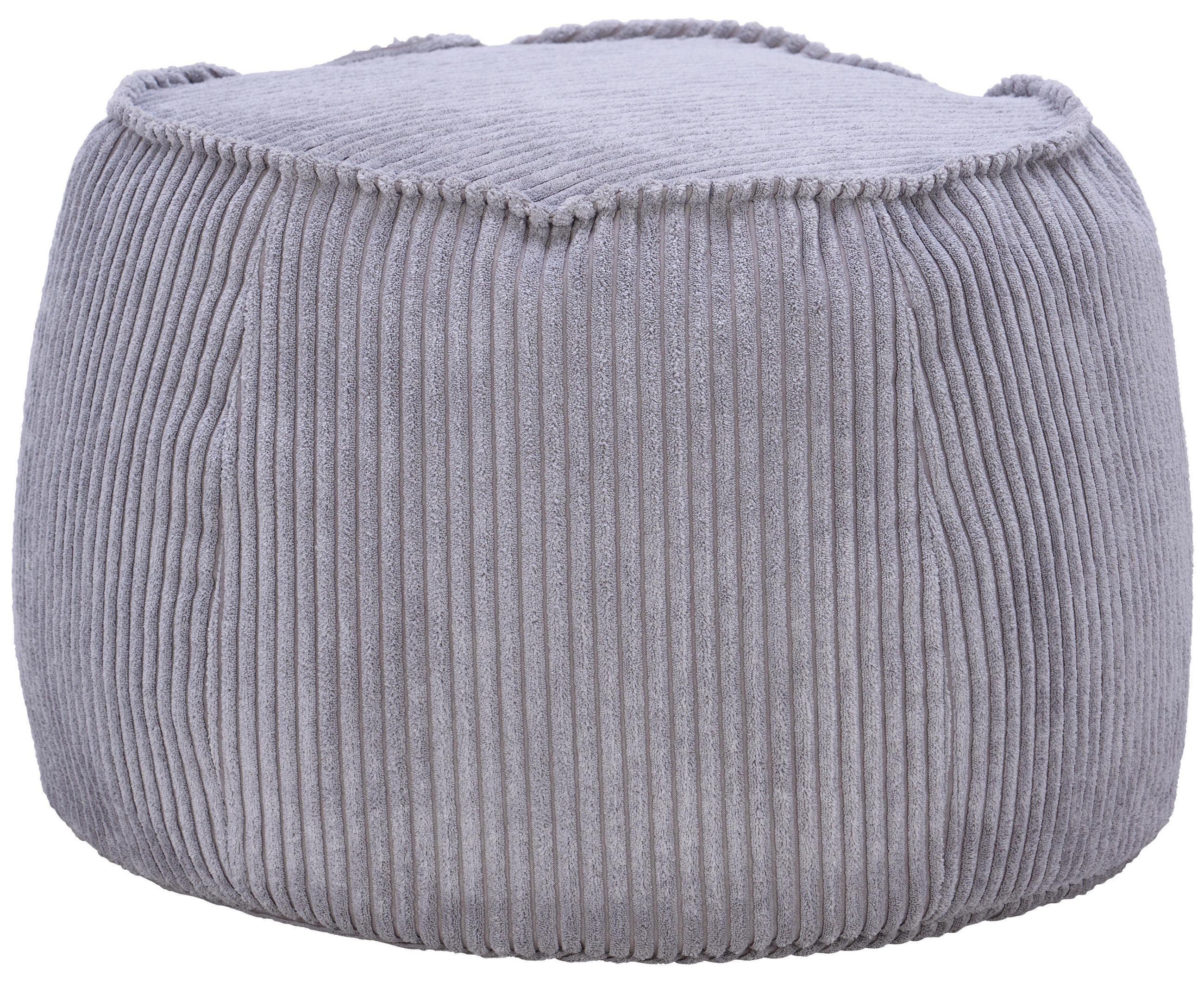 Hocker Regina Cord Hellgrau Sitz Gepolstert