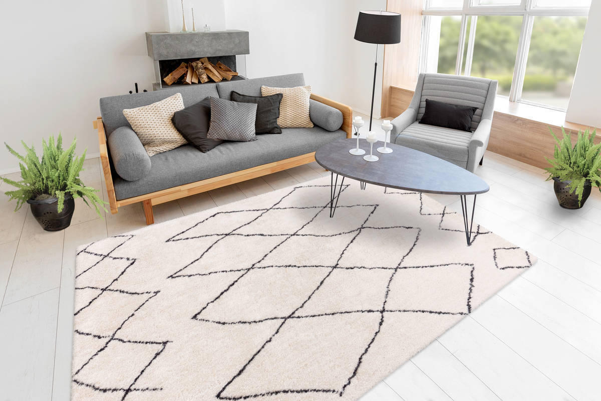 HOCHFLORTEPPICH 120/170 cm Creme, Beige - Beige/Creme, Design, Textil (120/170cm)