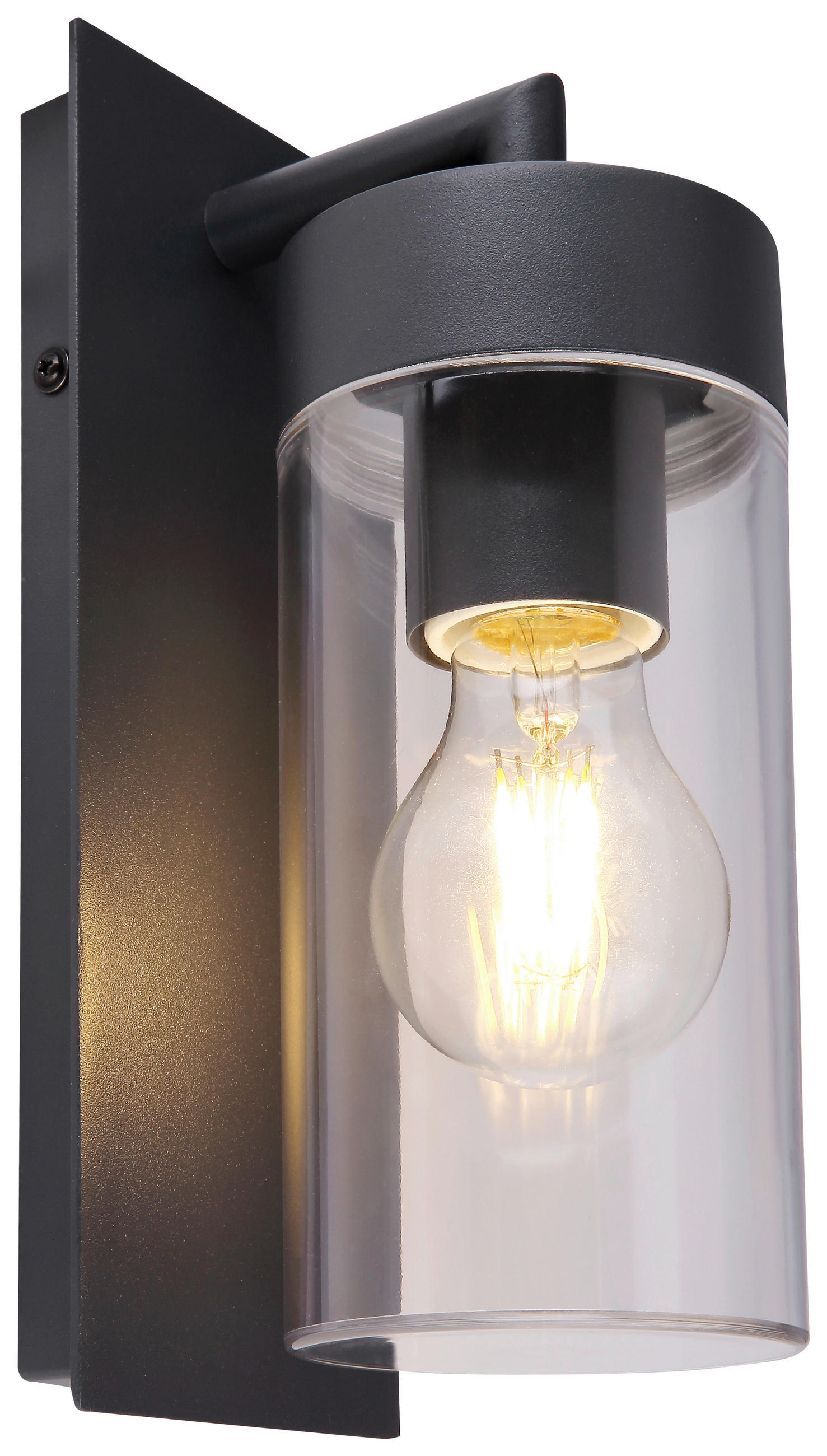 VÄGGLAMPA UTOMHUS - klar/antracit, Basics, metall/plast (8,9/25cm) - Globo