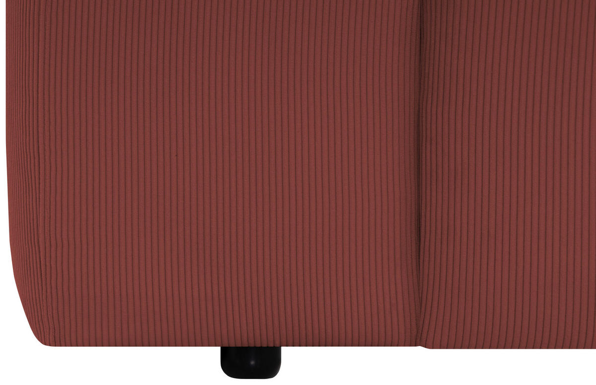 ECKSOFA HANNAH Rot Cord  - Rot/Schwarz, Design, Kunststoff/Textil (252/170cm) - MID.YOU