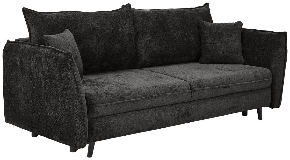 BÄDDSOFFA i chenille antracit  - svart/antracit, Klassisk, trä/textil (238/99/108cm) - MID.YOU