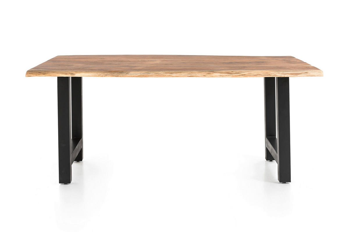ESSTISCH in Holz 140/80/76,5 cm  - Schwarz/Naturfarben, MODERN, Holz/Metall (140/80/76,5cm) - Livetastic