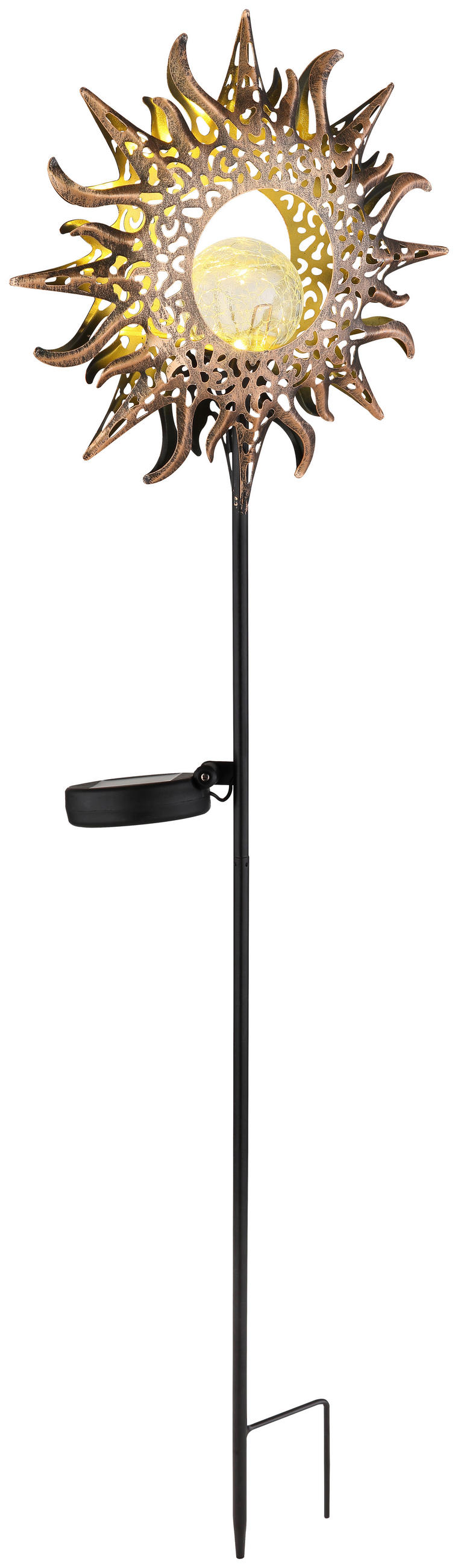SOLÁRNE SVIETIDLO, 24,2/81,5 cm - čierna/bronzová, Basics, kov/plast (24,2/81,5cm) - Ambia Garden