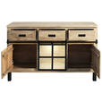 BUFFET 145/180/42 cm  in  - Graubraun/Schwarz, LIFESTYLE, Glas/Holz (145/180/42cm) - Landscape