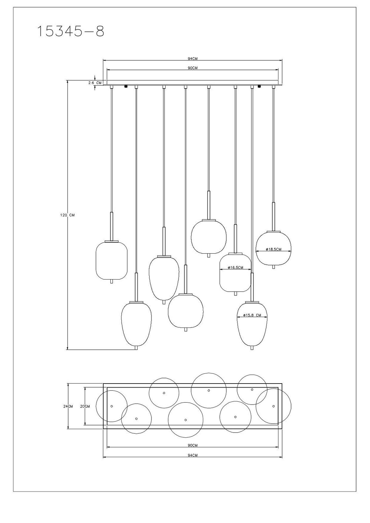 HÄNGELEUCHTE 94/34/120 cm   - Schwarz, Design, Glas/Metall (94/34/120cm) - Dieter Knoll