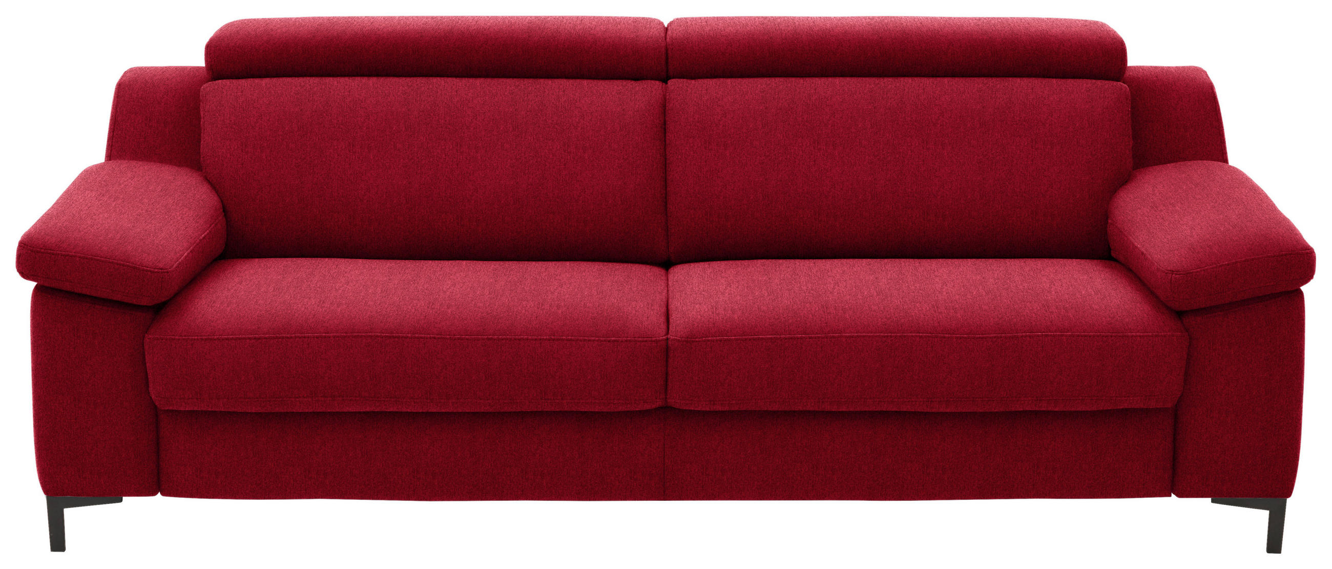 3-SITZER-SOFA in Chenille Rot  - Rot/Schwarz, Design, Textil/Metall (230/104/104cm) - Valdera